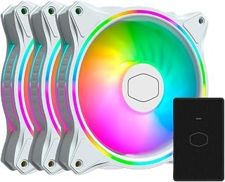 Imagem do Fan Cooler Para Gabinete Masterfan Mf120 Halo Rgb 120mm 3 Unidades Branco Mfl B2dw 183pa R1 Cooler Master