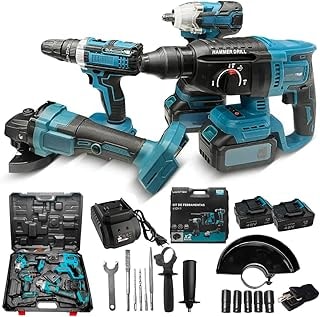 Imagem do Kit 4x1 Ferramentas Furadeira Impacto Esmerilhadeira Parafusadeira E Parafusadeira Torque 48v